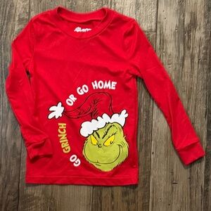 Red Grinch Kids Long Sleeve Shirt